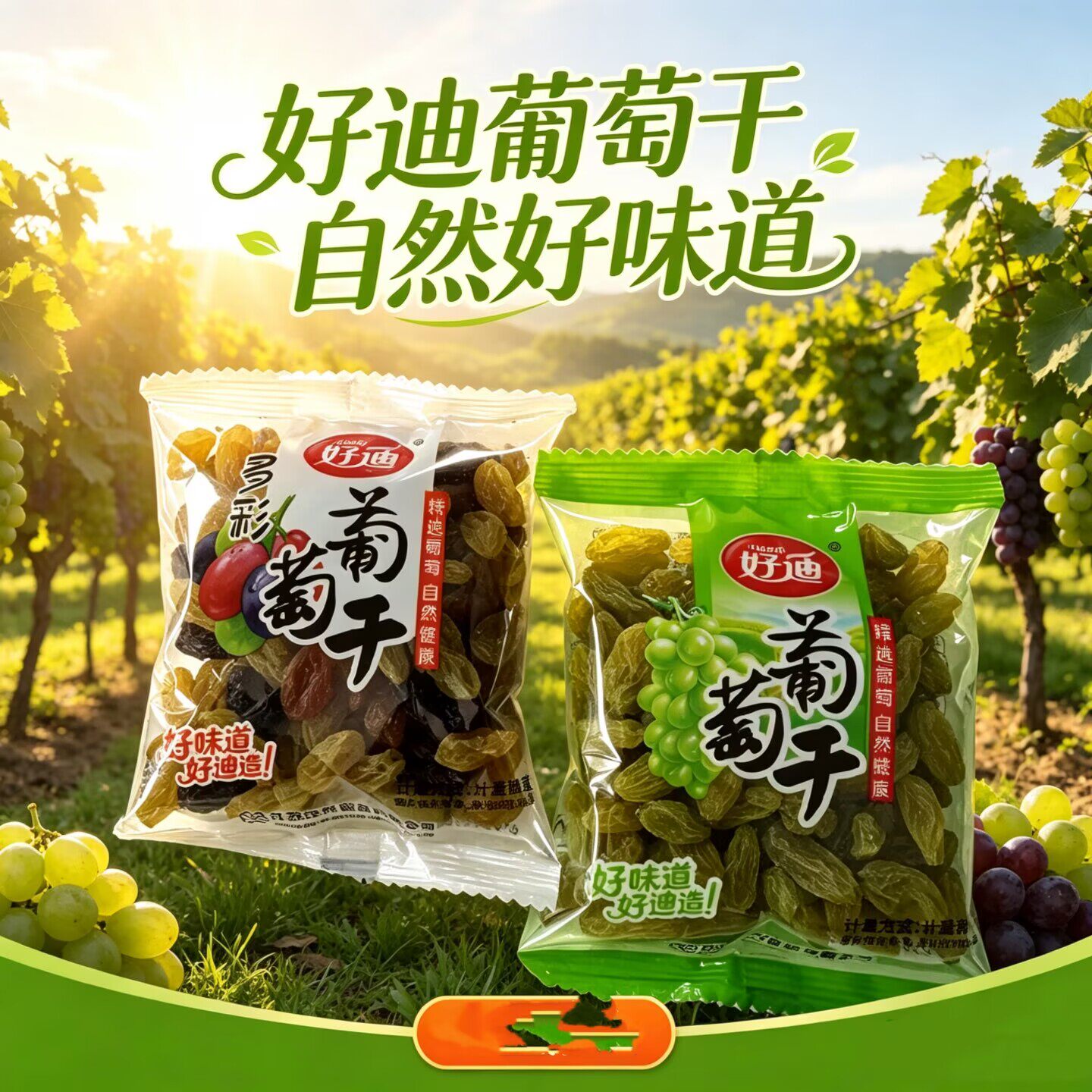 好迪葡萄干多彩葡萄干袋装零食自然好味道果干零食小吃休闲美食