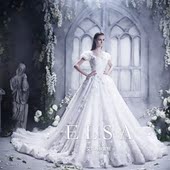 皇室复古泡泡袖 公主拖尾蓬蓬婚纱 森系巴洛克童话一字肩婚纱礼服