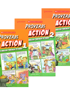 谚语俗语 学乐出品 Scholastic In Action Proverbs 画里画外轻松学英语 3册漫画版图解英语 英文原版