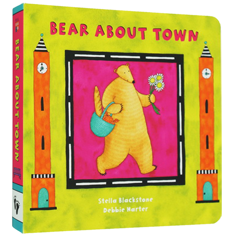 英文原版 Bear About Town 比尔熊上街 纸板书 有唱歌版音频 Barefoot