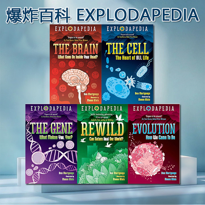 英文原版 爆炸百科系列 5册 Explodapedia 细胞/基因/进化/大脑/自然   Ben Martynoga 科普与科学通识 英文科普插图读物