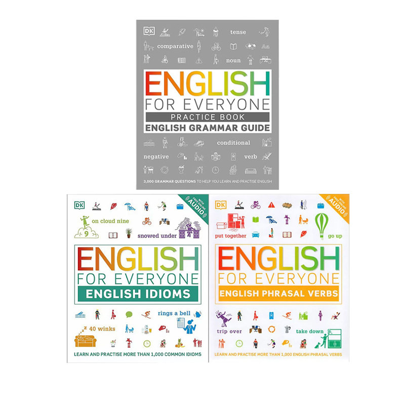 英文原版 DK新视觉 人人学英语 动词短语/词汇/习语 3册 English for Everyone Phrasal Verbs/Grammar 英语综合训练参考书