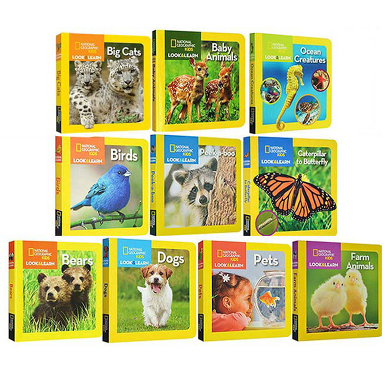 英文原版 美国国家地理启蒙纸板书 动物套装 10册 National Geographic Kids Look and Learn 边看边学 儿童启蒙故事绘本