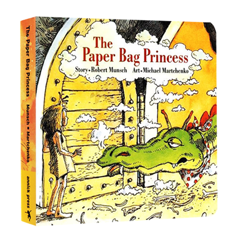 英文原版 The Paper Bag Princess蒙施爷爷讲故事 Robert Munsc绘本纸板图画书