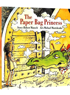 英文原版 The Paper Bag Princess 蒙施爷爷讲故事 Robert Munsc 绘本纸板图画书