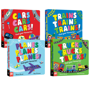 纸板书 唐娜·大卫 Your David Donna 儿童启蒙认知绘本 交通工具 4册 Favourite Find 英文原版