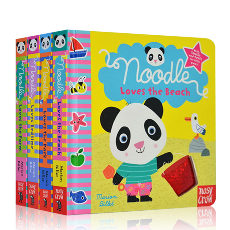 英文原版 noodle loves 幼儿启蒙认知 纸板触摸书 4册合售