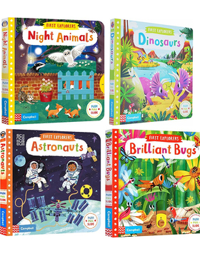 英文原版 Busy系列姐妹篇 Campbell First Explorers 小小探索家 4册套装 英文原版 机关活动操作纸板书 亲子互动科学 STEM体系