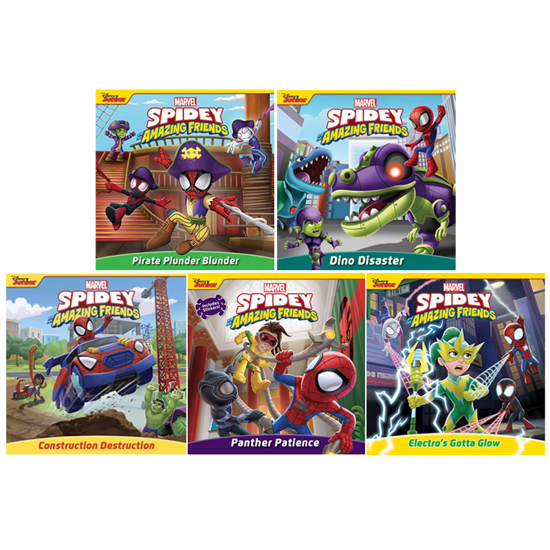 英文原版 Spidey and His Amazing Friends 蜘蛛侠和他的神奇朋友 5册套装 全彩绘本故事书