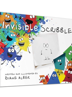 预售 英文原版 Invisible Scribble 看不见的涂鸦 精装 儿童创意成长绘本 涂鸦艺术培养 Diane Alber创意绘本