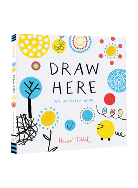 英文原版 Draw Here 画画画 艺术启蒙 法国创意大师 Herve Tullet 色彩游戏书
