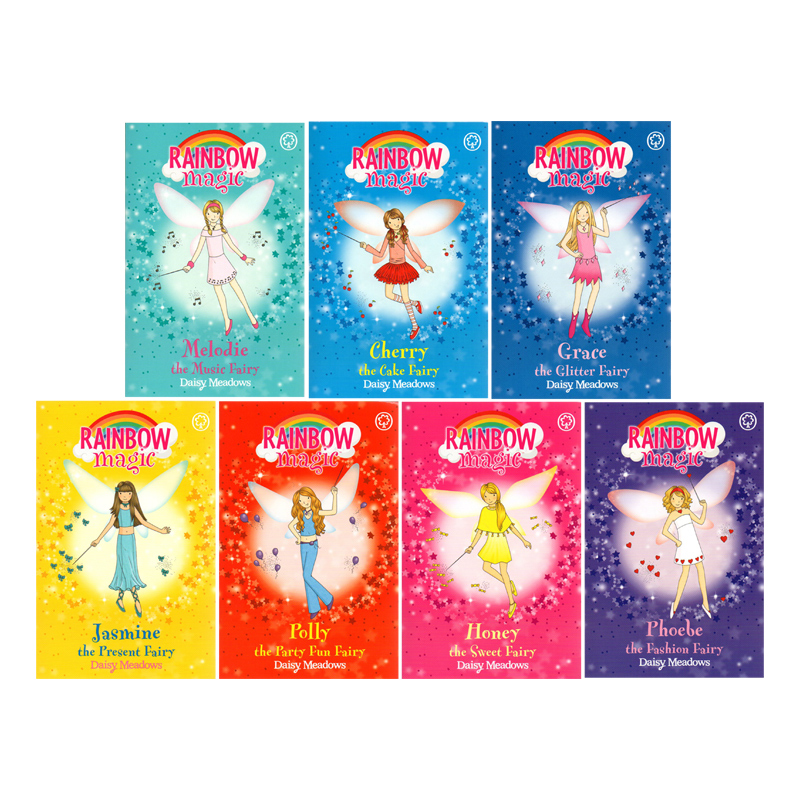 英文原版 The Rainbow Magic Series 3 Party Fairies彩虹魔法仙子 7册合售儿童课外兴趣阅读初级桥梁章节小说