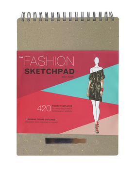 英文原版 The Fashion Sketchpad 420 Figure Templates 服装设计时尚素描簿 螺旋装帧 绘画书籍 内含420个图形模板
