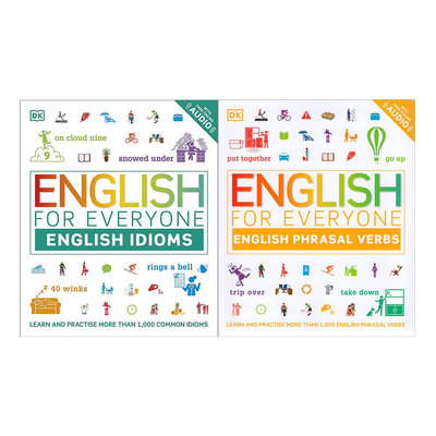英文原版 DK新视觉 人人学英语 动词短语/词汇/习语 2册 English for Everyone Phrasal Verbs/Grammar 英语综合训练参考书