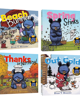 英文原版 Mother Bruce Little Bruce Book 布鲁斯妈妈系列 季节绘本 4册精装 儿童认知启蒙童话寓言精装绘本 Ryan Higgins