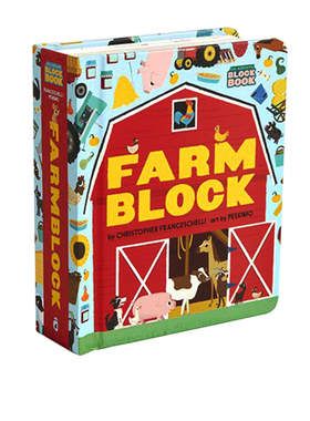 创意农场 FarmBlock 镂空设计造型纸板书 Cut-out Book 英文原版儿童色彩趣味认知精装绘本 异型书 Alphablock创意字母同系列