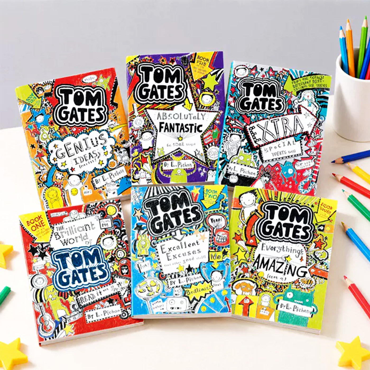 预售 英文原版 Tom Gates 6册 汤姆盖茨的涂鸦日记 儿童桥梁章节小说 6-12岁 纽约时报畅销书 L. Pichon