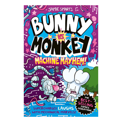 英文原版 Bunny vs Monkey 6: Machine Mayhem 多元宇宙混乱 儿童漫画故事书 幽默搞笑故事集