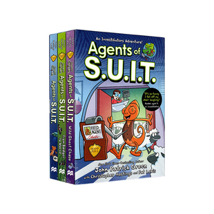 英文原版 鳄鱼侦查员外传  Agents of S.U.I.T. 3册合售 全彩漫画 侦探推理爆笑故事书 中小学课外英文阅读