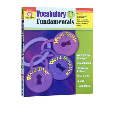 六年级词汇基础 英文原版加州教辅 Evan Moor Vocabulary Fundamentals G6 扩充词汇量 教师家长资源书 附答案