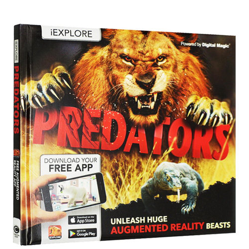 英文原版 iExplore Predators  科学跑出来AR系列 3D实境虚拟现实互动书