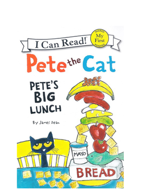 英文原版 Pete the Cat Pete's Big Lunch 皮特猫 I can read 1分级读物 儿童绘本图画故事书