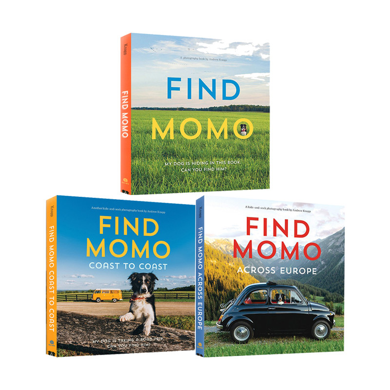 英文原版 Find Momo系列 3册合售 让我们找到莫莫 宠物摄影书爱狗人士 纽约时报畅销的风景摄影书