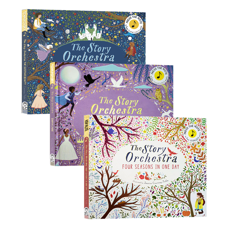 预售 小猫头鹰社故事管弦乐队 维瓦尔第四季/柴可夫斯基睡美人/天鹅湖 古典音乐发音书3册 The Story of Orchestra 英文原版