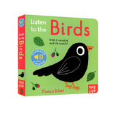 Billet 纸板发声书 小小音乐厅 the 我 Listen 大嘴鸟 听鸟叫声 英文原版 Crow Birds Nosy 法国艺术家Marion