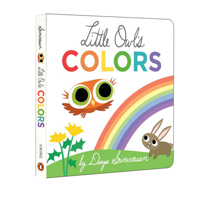 英文原版 little owls colors 小猫头鹰颜色书 纸板书 颜色认知学习