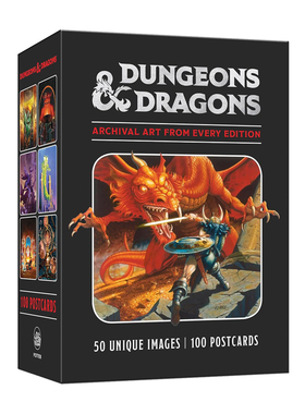 预售 龙与地下城 100 张明信片收藏 英文原版 Dungeons & Dragons Postcards 游戏艺术作品