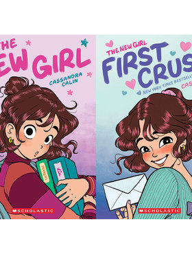 预售 英文原版 The New Girl 2册合售 新女孩 细腻少女日常 全彩漫画绘本 学乐出品 课外英文读物 Cassandra Calin 9-12岁