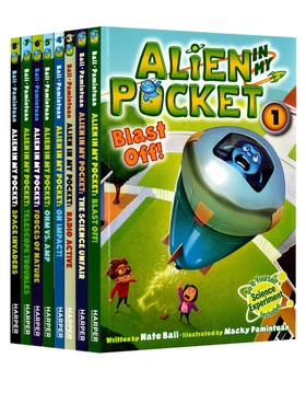 英文原版 和外星人的冒险 Alien in My Pocket 8册 口袋里的外星人 初级桥梁章节儿童小说书 小学生阅读 HarperChapters