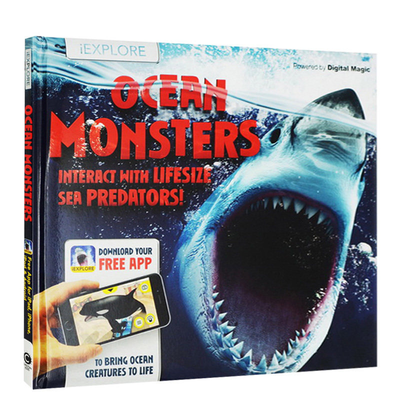 英文原版 iExplore Ocean Monsters 科学跑出来系AR系列 深海怪兽 3D实境互动书