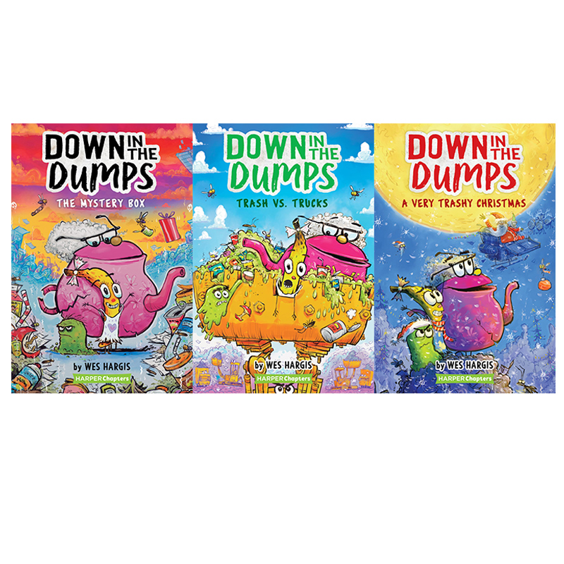 英文原版 Down in the Dumps 垃圾场里的友谊故事 3册套装 儿童桥梁章节书小说 趣味幽默冒险故事 培养自信心 HarperChapters