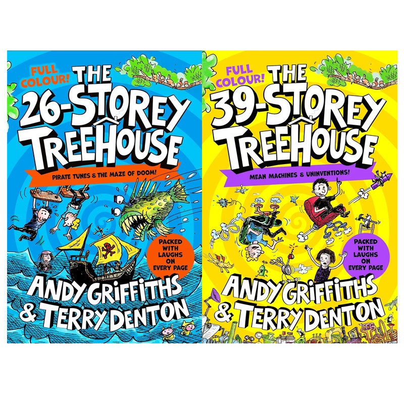 小屁孩树屋历险记全彩版2册 The 26 39 Storey Treehouse Colour Edition   英文原版 树屋故事 漫画风故事章节书