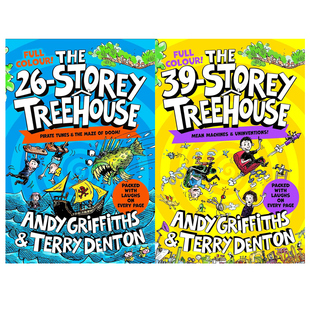 小屁孩树屋历险记全彩版2册 The 26 39 Storey Treehouse Colour Edition   英文原版 树屋故事 漫画风故事章节书