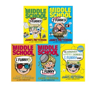 英文原版 Middle School 姐妹篇 I Funny 撞墙吐槽日记 5册合售 儿童章节桥梁小说书 James Patterso