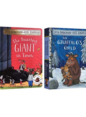 英文原版 The Gruffalo'S Child /The SmartestGiant in Town 咕噜牛小妞妞系列 2册 纸板书朱莉娅唐纳森JuliaDonaldson