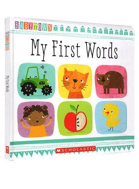 英文原版 Baby Town My First Words 学乐精装图画字典词典 儿童绘本启蒙 Early Learners