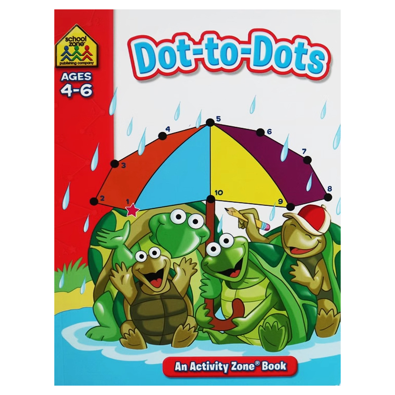 英文原版  4-6岁活动练习册 School Zone Activity Zone Workbooks - Dot-to-Dots 家庭练习