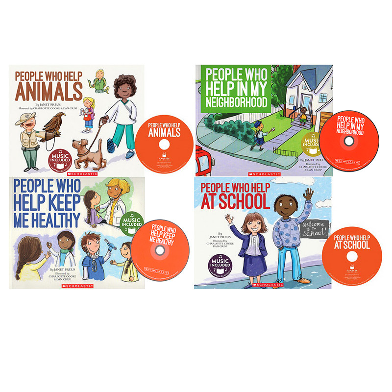 英文原版 Cantata Learning系列 儿童职业启蒙认知4册 绘本附CD 歌谣学英语 STEM教育绘本  Scholastic 3-8岁