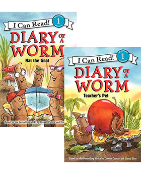 英文原版 Diary of a Worm 蚯蚓的日记 2册合售 Doreen Cronin 多元化思考绘本 I Can Read 儿童启蒙分级读物读本