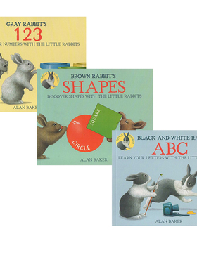 小兔子系列3册套装 英文原版 White Rabbit’s Colors 123 ABC Shapes 吴敏兰绘本