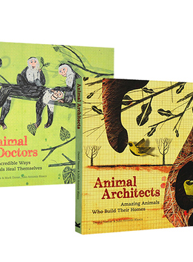 英文原版 Animal Architects/Doctors 动物专家系列2本：动物建筑师动物医生 小学STEM科普与艺术的汇合 精装翻翻书
