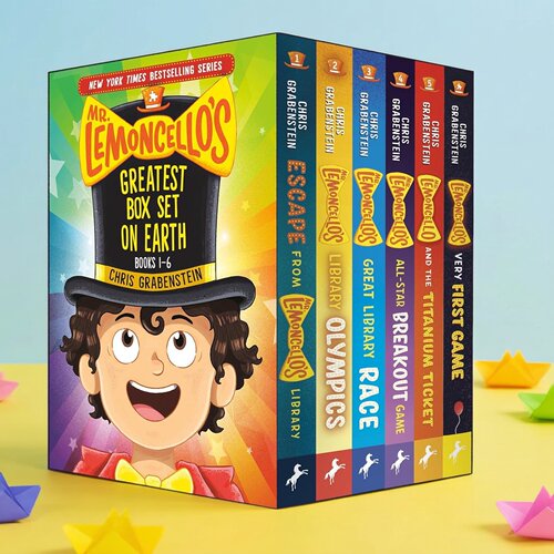 英文原版 Mr. Lemoncello's Greatest Box Set on Earth 6册礼盒装 莱蒙斯洛先生 神奇图书馆系列  儿童章节解密冒险小说