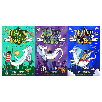 预售 Dragon Towers 龙之塔 英文桥梁书 章节小说 黑白插图 小学生课外读物 英语阅读提升 6-10岁