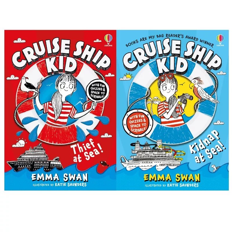 英文原版 Cruise Ship Kid:Thief At Sea! / Kidnap at Sea! 邮轮少年 海上绑架案 2册 儿童文学小说 趣味侦探冒险故事