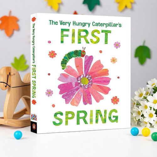 英文原版 The Very Hungry Caterpillar's First Spring 艾瑞卡尔 Eric Carle 宝宝撕不烂纸板书童话寓言故事书