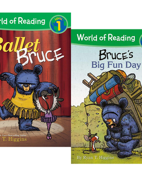 英文原版 鹅妈妈布鲁斯 Mother Bruce Ballet Bruce;Bruce's Big Fun Day 2册绘本图画书合售 World of Reading 分级读物